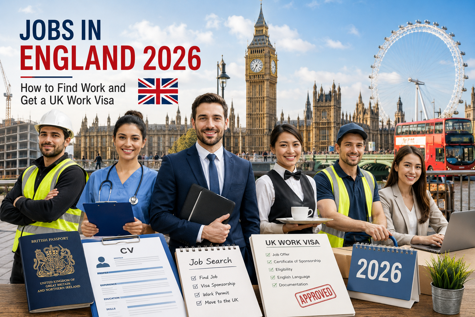 Jobs in England 2026 and UK work visa opportunities