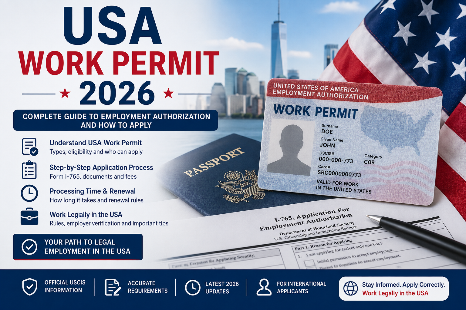 USA Work Permit 2026: Guide for international workers
