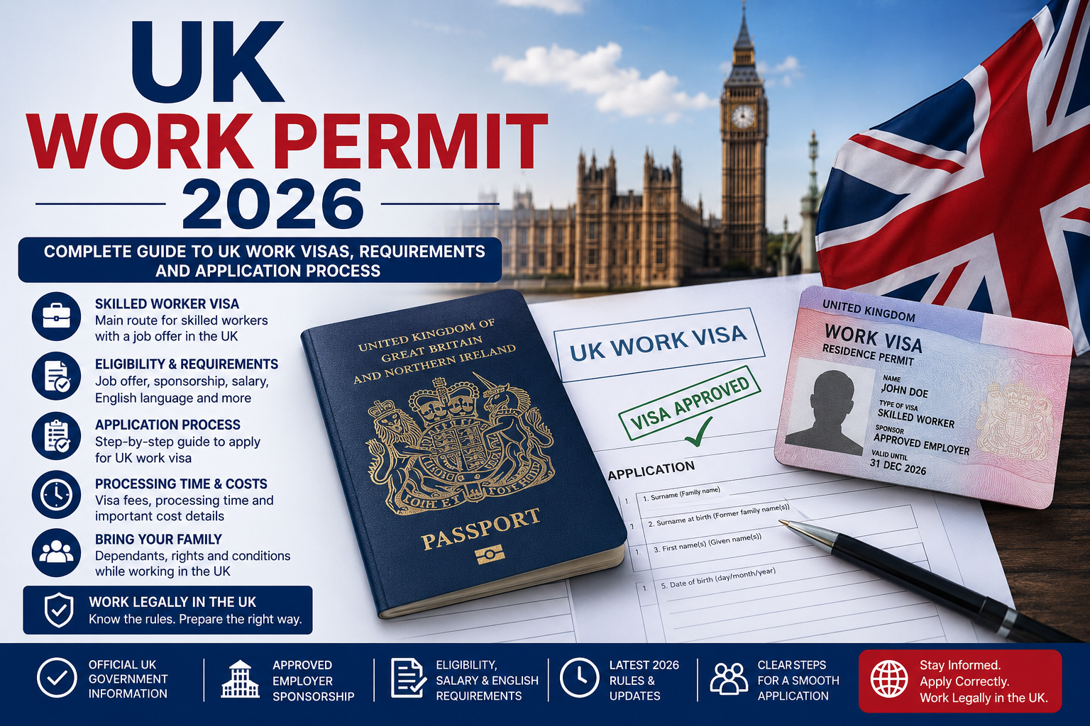 UK Work Permit 2026 – Skilled Worker Visa and Requirements