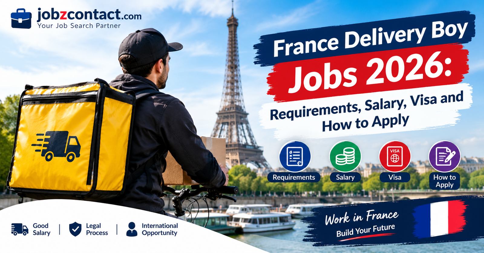 Livreur professionnel en France avec un colis pour un emploi de livraison en 2026